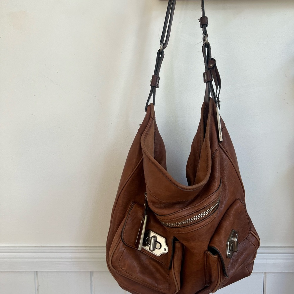 Olivia Harris Brown Leather Shoulder Bag